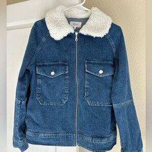 Rails Denim zip up jacket with Sherpa collarr